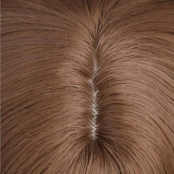 30” Long Curly Chestnut  Wig with bangs natural look. for daily use - Picture 8 of 9